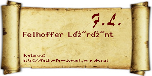 Felhoffer Lóránt névjegykártya