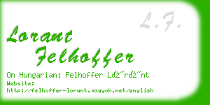 lorant felhoffer business card